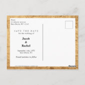 Holzbriefe Save the Date rustikal Save the Date Postkarte (Rückseite)