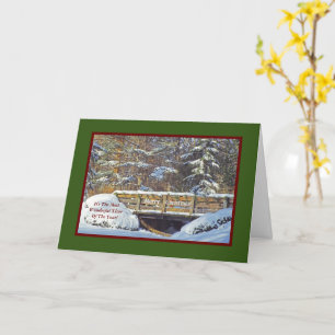 "Holzbrücke im Schnee"/MERRY CHRISTMAS Karte