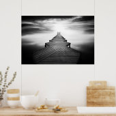 Holzbrücke über das Meer Poster (Küche)