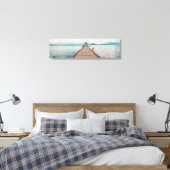 Holzbrücke über den See Panorama Leinwand Kunst (Insitu (Schlafzimmer))