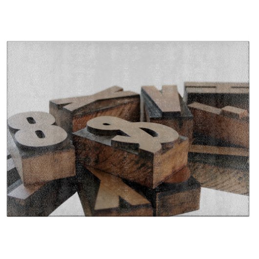 Holzbuchstaben Schneidebrett (Vorderseite)