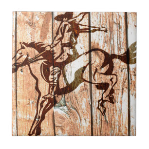 Holzbuckel Bronco Cowboy Fliese