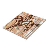 Holzbuckel Bronco Cowboy Fliese (Seite)