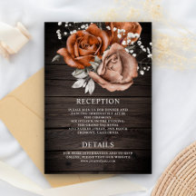 Holzburnt Orange Rose Terracotta Hochzeit Details