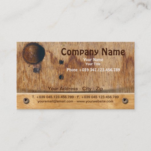 Holzbusinesskarte Visitenkarte (Vorderseite)