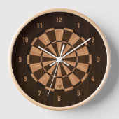 Holzdartboard Uhr (Vorderseite)