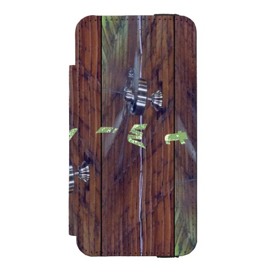 Holzdecke, Chrome-Lüfter Incipio iPhone Geldbeutel-Hülle (Folio Vorderseite)