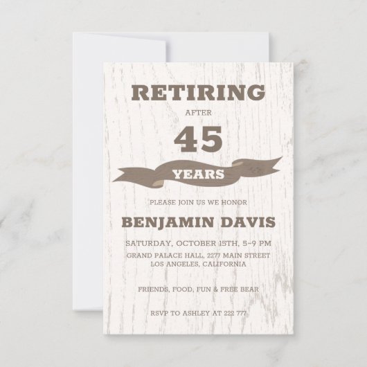 Holzdesign Einladung (Vorderseite)