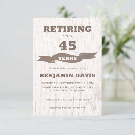 Holzdesign Einladung (Stehend Vorderseite)