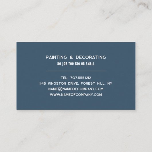 Holzdesign, Maler und Dekorator Visitenkarte (Rückseite)