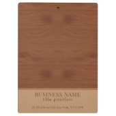 Holzdesign mit Logo Klemmbrett (Rückseite)