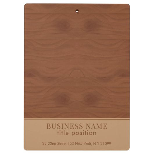 Holzdesign mit Logo Klemmbrett (Rückseite)