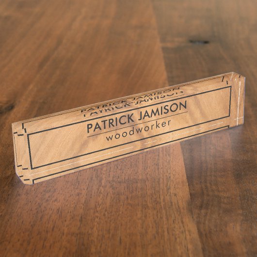 Holzdesign Namensplakette (Seite)