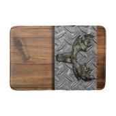 Holzdiamantplatte Camouflage Hirschkopf Badematte (Vorderseite)