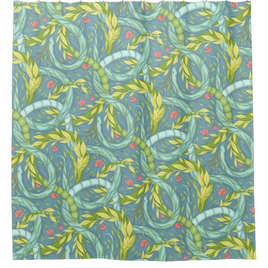 Holzdrachen Duschvorhang (Vorderseite)