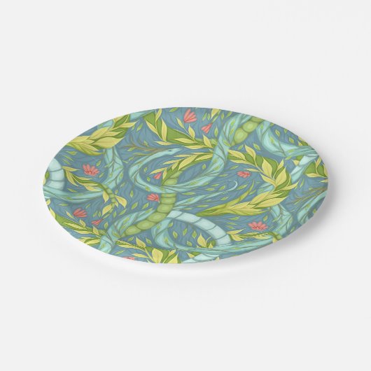 Holzdrachen Pappteller (Schrägansicht)