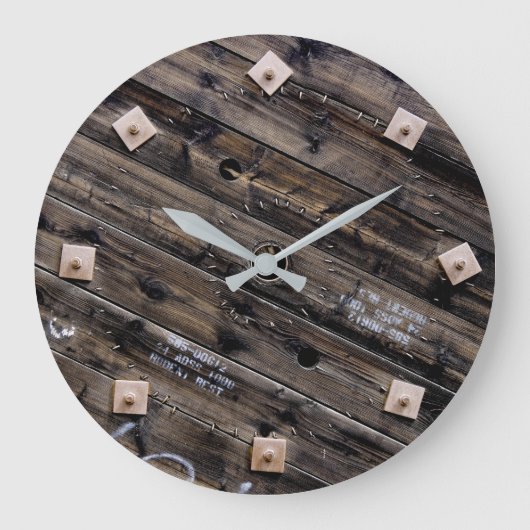 Holzdraht Große Wanduhr (Vorderseite)