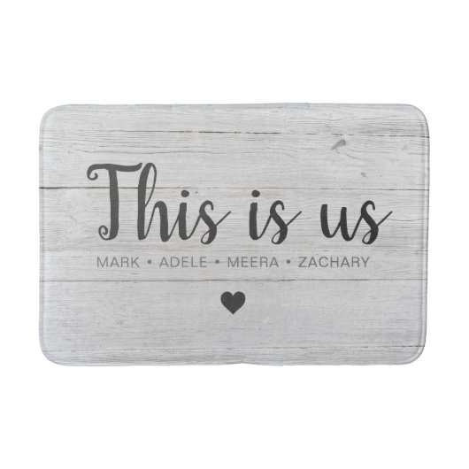 Holzdruck Das ist unser Herz Badematte (Vorderseite)