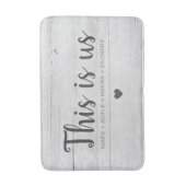 Holzdruck Das ist unser Herz Badematte (Vorderseite Vertikal)