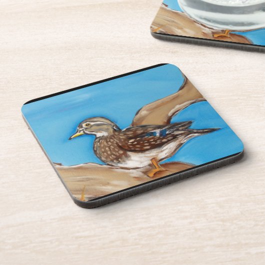 HOLZDUCK GETRÄNKEUNTERSETZER (Linke Seite)