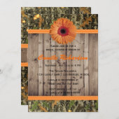 Holzdusche und Orangendusche Daisy Bridal Einladun Einladung (Vorne/Hinten)