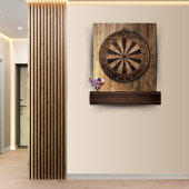 Holzeffekt Dartboard nachdenklich Keepake Geschenk Dartscheibe