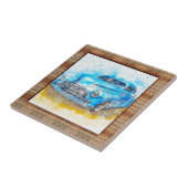 Holzeffekt Gerahmter Abstrakter Kunstwagen Fliese (Seite)