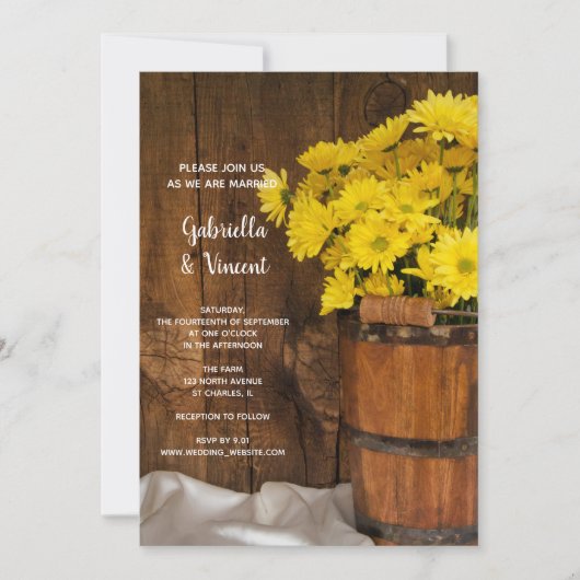 Holzeimer und gelbe Laieneisen Einladung (Vorderseite)