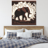 HolzElefantenkunst Leinwanddruck (Insitu (Schlafzimmer))