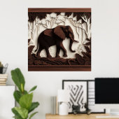 HolzElefantenkunst Poster (Heimbüro)