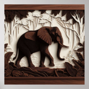 HolzElefantenkunst Poster