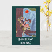 Holzelf mit Eichhörnchen Karte (Gelbe Blume)