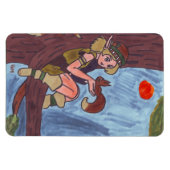 Holzelf mit Eichhörnchen Magnet (Horizontal)