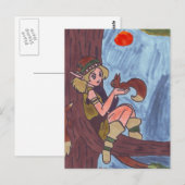Holzelf mit Eichhörnchen Postkarte (Vorne/Hinten)