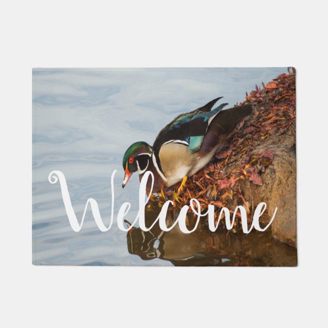 Holzente am Ufer Fußmatte (Vorderseite)