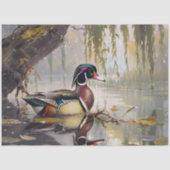 Holzente auf der Teichkunstdekoupage Seidenpapier (Vorderseite)