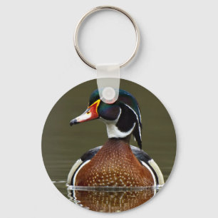 Holzente auf Wasser Schlüsselanhänger