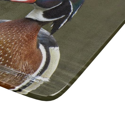 Holzente auf Wasser Schneidebrett (Ecke)