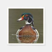 Holzente auf Wasser Serviette (Vorderseite)