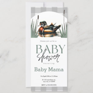 Holzente Baby Shower Einladung schmal