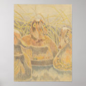 Holzente Decoys auf Teich Poster (Vorne)