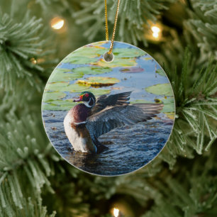 Holzente-Feiertagsgeschenk Keramik Ornament