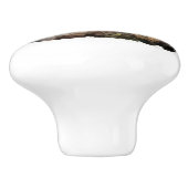 Holzente in Aquarellfarben auf einem Holzkohle Keramikknauf (Seitenansicht)