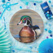 Holzente in einem Teich Pappteller (Party)