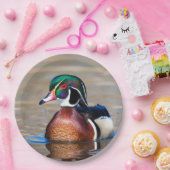 Holzente in einem Teich Pappteller (Party)