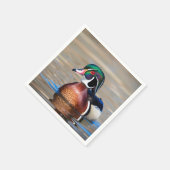 Holzente in einem Teich Serviette (Ecke)