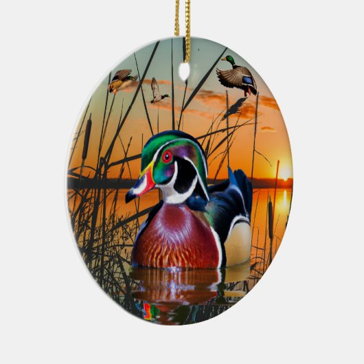 Holzente Keramik Ornament (Rechts)