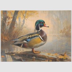 Holzente Ölmalerei Decoupage Seidenpapier