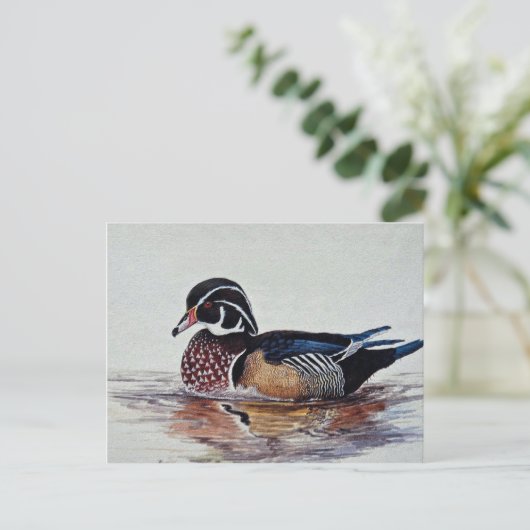 Holzente Postkarte (Stehend Vorderseite)