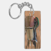 Holzente schwimmen im Wasser Schlüsselanhänger (Vorderseite links)